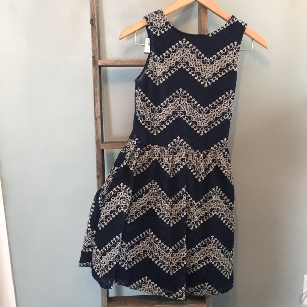 Navy and white dress